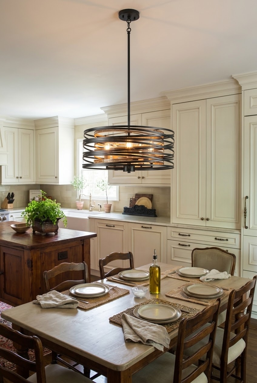 The Art of Overhead Warmth: Styling the Farmhouse Mosaic Drum Chandelier in Modern Sleeping Sanctuaries