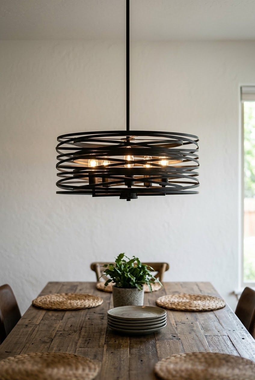 The Art of Overhead Warmth: Styling the Farmhouse Mosaic Drum Chandelier in Modern Sleeping Sanctuaries