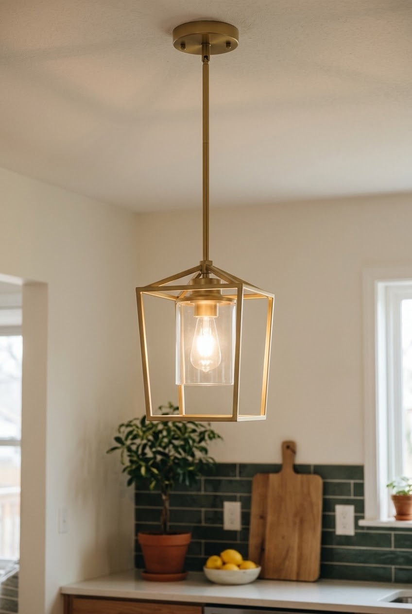 Illuminating Serenity: How to Style a Modern Gold Lantern Pendant Light in the Master Suite